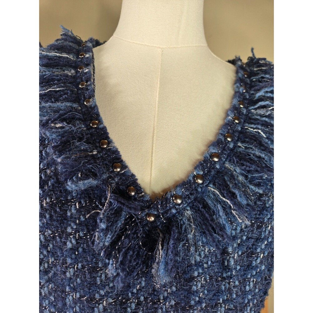 Kate Spade New York Jasmine Blue Madison Ave Tweed Fringe Dress US 12 - Picture 3 of 14